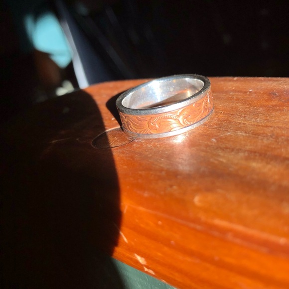 Men’s Engraved Ring Copper & Silver - Picture 5 of 5